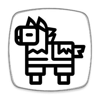 pinata - Magnet carré - blanc - Devant