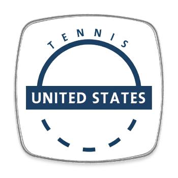 Tennis Emblem der Vereinigten Staaten - Viereckiger Kühlschrankmagnet - Weiß - Vorne