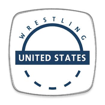 Emblème de Wrestling USA - Magnet carré - blanc - Devant