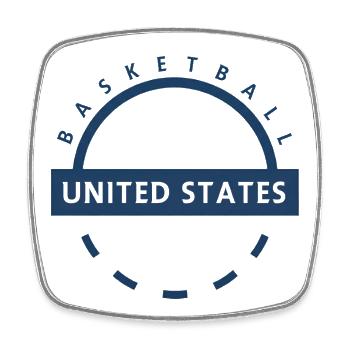 Basketball US Emblem Arc Logo - Square fridge magnet - white - Front