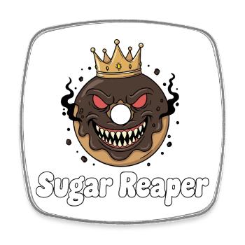 Sugar Reaper Krone - Viereckiger Kühlschrankmagnet - Weiß - Vorne