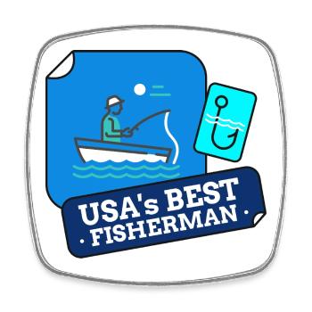 Das beste Fisherman-Design der USA - Viereckiger Kühlschrankmagnet - Weiß - Vorne
