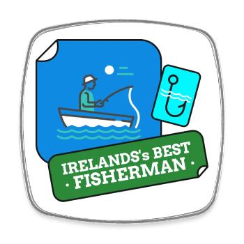 Irlands bestes Fischer-Design - Viereckiger Kühlschrankmagnet - Weiß - Vorne