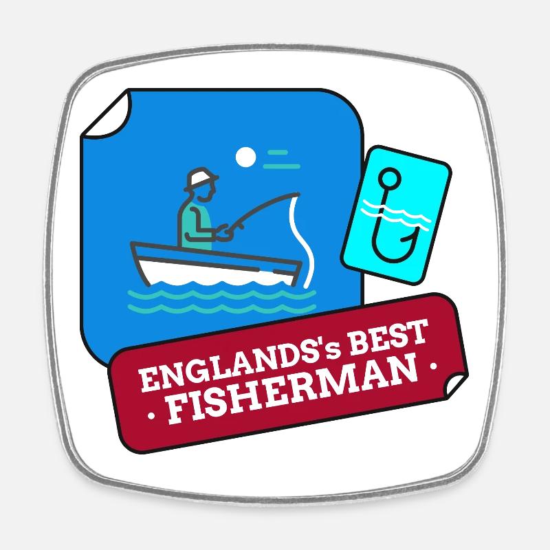 Le meilleur design de pêcheur d’Angleterre - Magnet carré - blanc