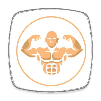 Bodybuilding Muscle Man Fitness Logo - Square fridge magnet - white - Front