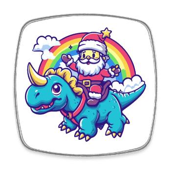 Dinosaurier triceratops Weihnachtsmann - Viereckiger Kühlschrankmagnet - Weiß - Vorne