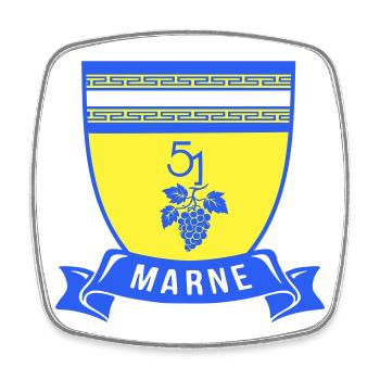 Coat of arms Marne 51 with a bunch of grapes - Square fridge magnet - white - Front