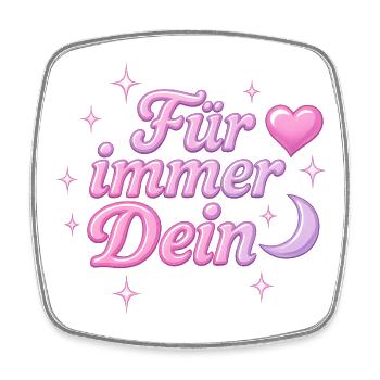 für immer dein / y2k design - Viereckiger Kühlschrankmagnet - Weiß - Vorne