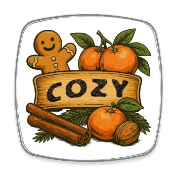 Cozy Winter Design - Viereckiger Kühlschrankmagnet - Weiß - Vorne