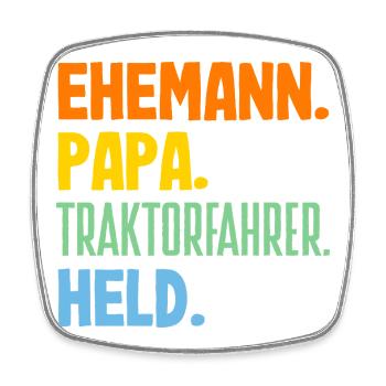 Husband Dad Tractor Driver Hero - Square fridge magnet - white - Front