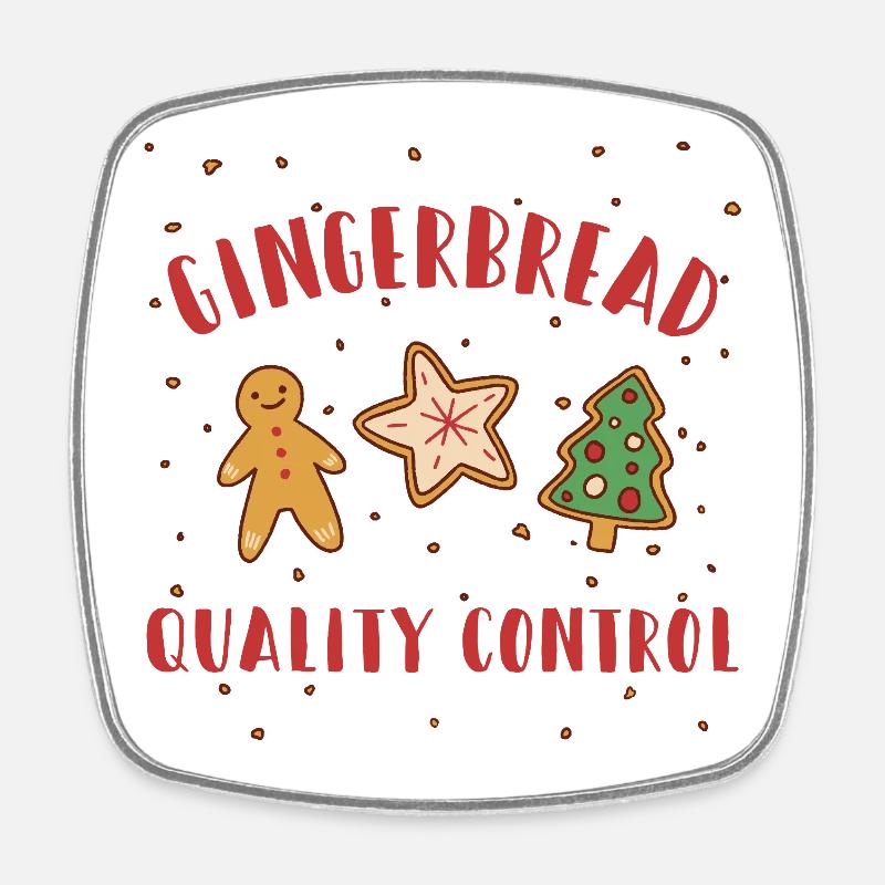Gingerbread Quality Control - Lustige Weihnachten - Viereckiger Kühlschrankmagnet - Weiß