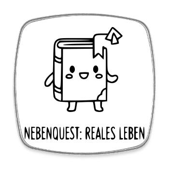 Side Quest: Real Life | Funny Gamer Saying - Square fridge magnet - white - Front
