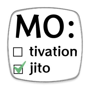 Motivation oder Mojito - Viereckiger Kühlschrankmagnet - Weiß - Vorne