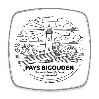 Pays Bigouden Pride Bretagne Finistère Kopfschmuck - Viereckiger Kühlschrankmagnet - Weiß - Vorne