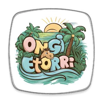 Gift Ongi Etorri Souvenir Basque Country Landes - Square fridge magnet - white - Front