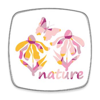 Pinky nature - Bloom in Pink Tones - Square fridge magnet - white - Front