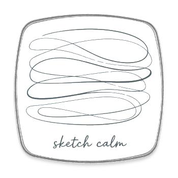 Sketch Calm – Ruhe in Linien - Viereckiger Kühlschrankmagnet - Weiß - Vorne