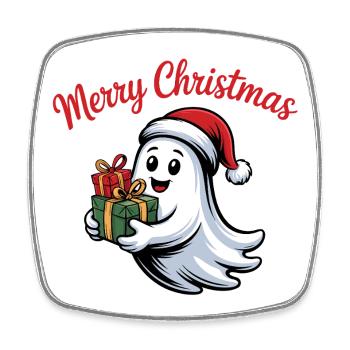 Christmas spirit with gifts - Square fridge magnet - white - Front