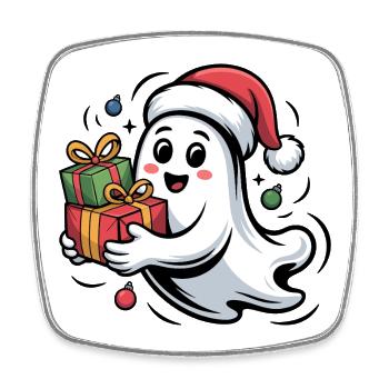 Christmas spirit with gifts - Square fridge magnet - white - Front