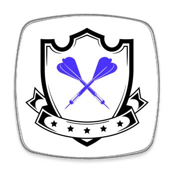 Conception de fléchettes Croix Bleue - Magnet carré - blanc - Devant