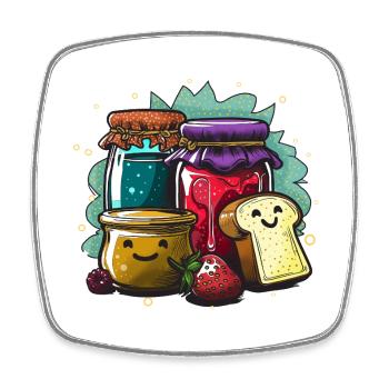 Colourful jam splendour - Square fridge magnet - white - Front