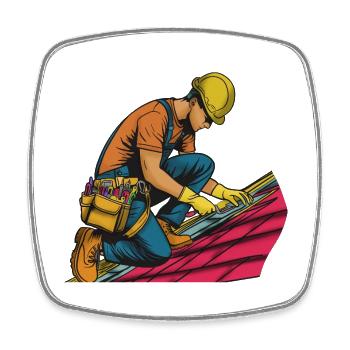 Roofers at work - Square fridge magnet - white - Front