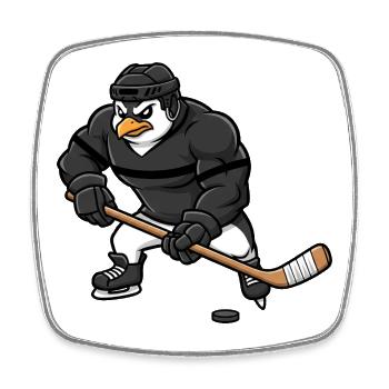Muskulöser Pinguin Eishockeyspieler Cool Hockey - Viereckiger Kühlschrankmagnet - Weiß - Vorne