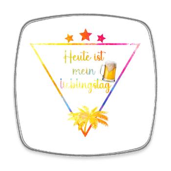 heute_ist_mein_lieblingstag_ _BIER - Square fridge magnet - white - Front