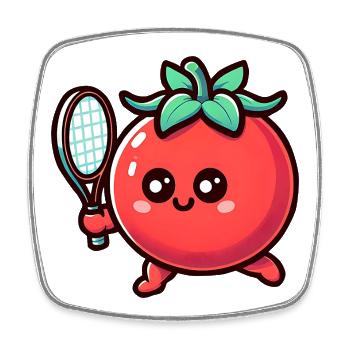 Kawaii Tennis Tomate Niedlich Lustig - Viereckiger Kühlschrankmagnet - Weiß - Vorne