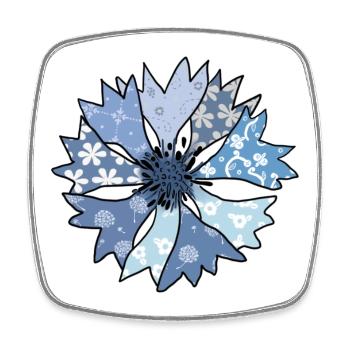 bunte_Kornblume - Viereckiger Kühlschrankmagnet - Weiß - Vorne