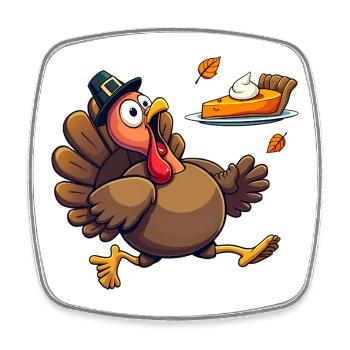 Thanksgiving Drôle Dinde de Thanksgiving - Magnet carré - blanc - Devant