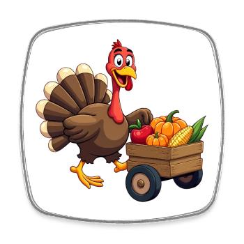 Thanksgiving Lustiger Thanksgiving Truthahn - Viereckiger Kühlschrankmagnet - Weiß - Vorne