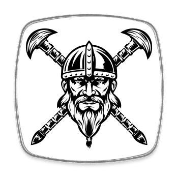 Bearded Viking Warrior Face - Square fridge magnet - white - Front