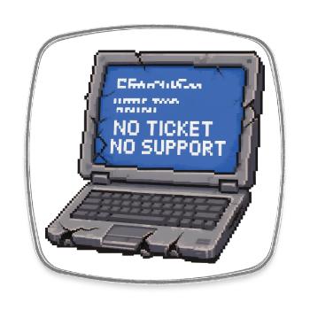 No ticket no support Admin IT Spruch - Viereckiger Kühlschrankmagnet - Weiß - Vorne