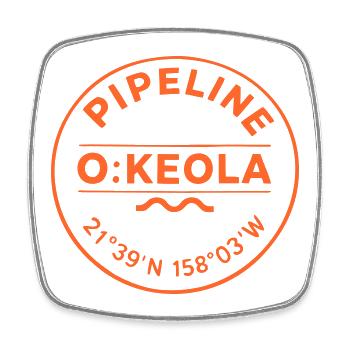 Pipeline-Emblem O:Keola - Viereckiger Kühlschrankmagnet - Weiß - Vorne