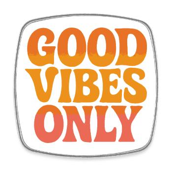 BONNES VIBRATIONS UNIQUEMENT - Magnet carré - blanc - Devant