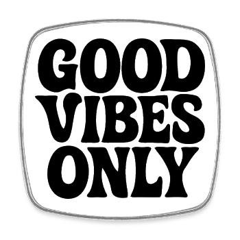 GOOD-VIBES ONLY - Square fridge magnet - white - Front