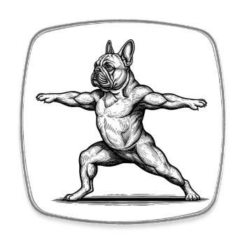 Drôle de cadeau bouledogue français - Magnet carré - blanc - Devant