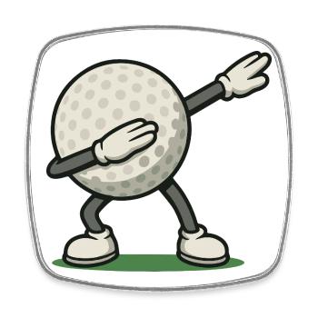 Lustiges Golf Dabbing Golfball Golfer Design - Viereckiger Kühlschrankmagnet - Weiß - Vorne