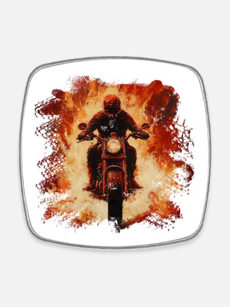 Motards de Flame Storm - Magnet carré - blanc