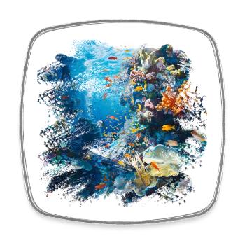 Coral Reef Blue Underwater World - Square fridge magnet - white - Front