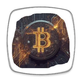 Glühender Bitcoin Kunstwerk Crypto - Viereckiger Kühlschrankmagnet - Weiß - Vorne