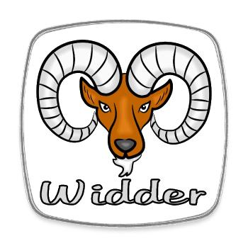 Widder Sternzeichen - Viereckiger Kühlschrankmagnet - Weiß - Vorne