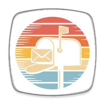 Mail Carrier Retro Vintage Postal Worker - Square fridge magnet - white - Front