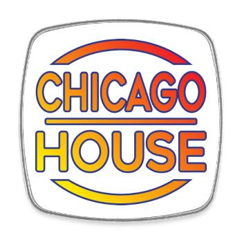 Chicago House Music Typography - Square fridge magnet - white - Front