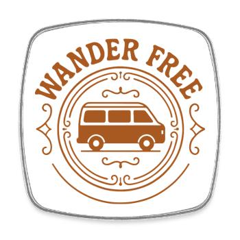 Wander Free – Voyagez sans frontières - Magnet carré - blanc - Devant