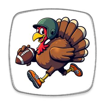 Thanksgiving Football Truthahn - Viereckiger Kühlschrankmagnet - Weiß - Vorne