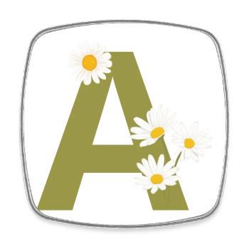 Letter to Green Daisies - Square fridge magnet - white - Front