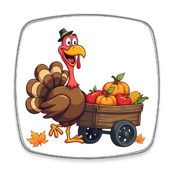 Thanksgiving Lustiger Thanksgiving Truthahn - Viereckiger Kühlschrankmagnet - Weiß - Vorne