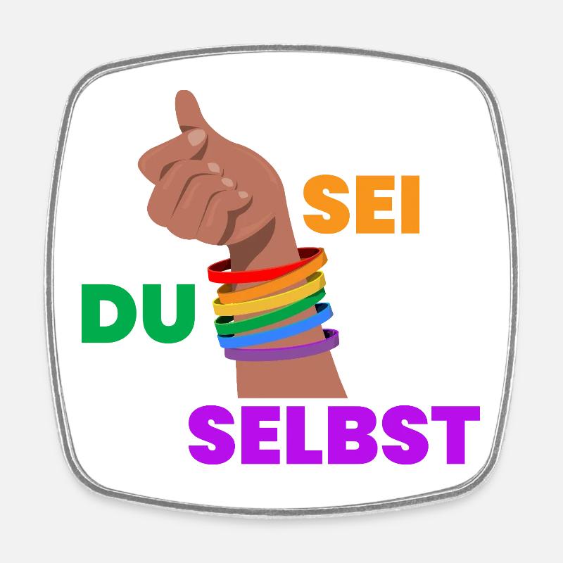 Pride Faust Self-Determination - Square fridge magnet - white
